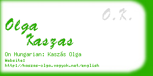 olga kaszas business card